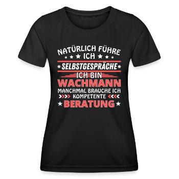 Je me parle à soi-même - Édition Wachmann - T-shirt sport Femme - noir - Devant - AI Model Female 172 light (172cm)