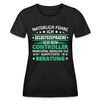 Ich führe Selbstgespräche - Controller Edition - Frauen Funktions-T-Shirt - Schwarz - Vorne - AI Model Female 172 light (172cm)