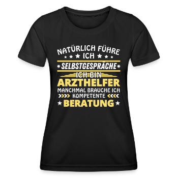 Ich führe Selbstgespräche - Arzthelfer Edition - Frauen Funktions-T-Shirt - Schwarz - Vorne - AI Model Female 172 light (172cm)