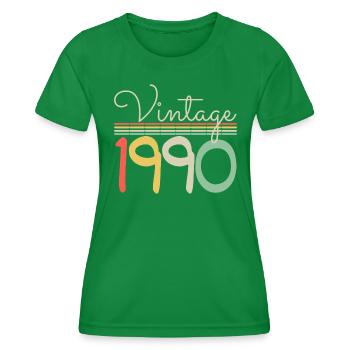 Jahrgang 1990 - Frauen Funktions-T-Shirt - Kelly Green - Vorne - AI Model Female 172 dark (172cm)