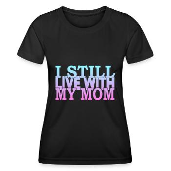 Je vis toujours avec ma mère - T-shirt sport Femme - noir - Devant - AI Model Female 172 light (172cm)
