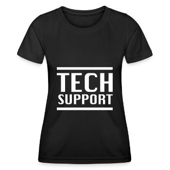 Support technique - T-shirt sport Femme - noir - Devant - AI Model Female 172 light (172cm)