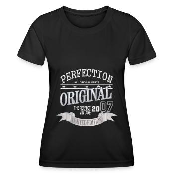 Anniversaire Vintage Vintage 2007 Original Rétro - T-shirt sport Femme - noir - Devant - AI Model Female 172 light (172cm)