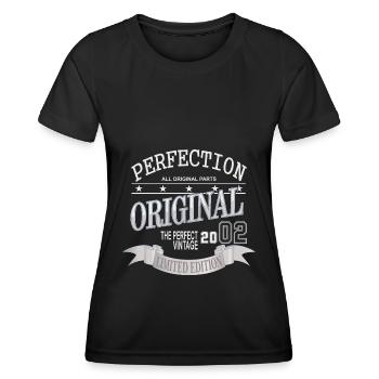Anniversaire Vintage Vintage 2002 Original Rétro - T-shirt sport Femme - noir - Devant - AI Model Female 172 light (172cm)