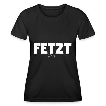 Déchiquetez ici ! Amusez-vous en allemand de l’Est / saxon - T-shirt sport Femme - noir - Devant - AI Model Female 172 light (172cm)