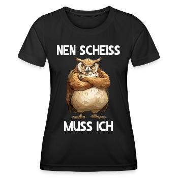 hibou hibou oiseau forêt aigle hibou merde je dois baiser - T-shirt sport Femme - noir - Devant - AI Model Female 172 light (172cm)