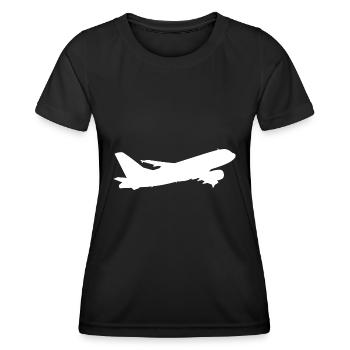 Flugzeug - Frauen Funktions-T-Shirt - Schwarz - Vorne - AI Model Female 172 light (172cm)