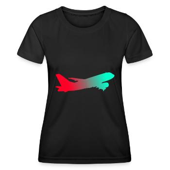 Flugzeug - Frauen Funktions-T-Shirt - Schwarz - Vorne - AI Model Female 172 light (172cm)