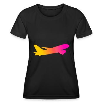 Avion - T-shirt sport Femme - noir - Devant - AI Model Female 172 light (172cm)