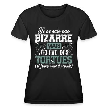Tortue Animal Tortuga Reptile Cadeau Humour Océan - T-shirt sport Femme - noir - Devant - AI Model Female 172 light (172cm)