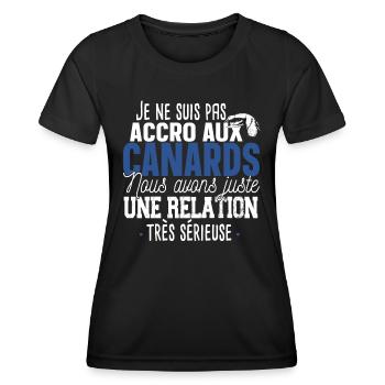 Canard Caneton Animal Cadeau Humour Chasseur - T-shirt sport Femme - noir - Devant - AI Model Female 172 light (172cm)