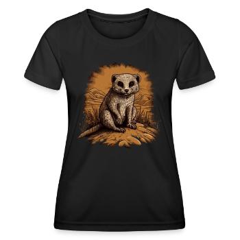 Bébé Mangouste Mangouste - T-shirt sport Femme - noir - Devant - AI Model Female 172 light (172cm)