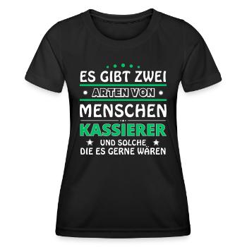 Kassierer Geschenk - zwei Arten von... Design - Frauen Funktions-T-Shirt - Schwarz - Vorne - AI Model Female 172 light (172cm)
