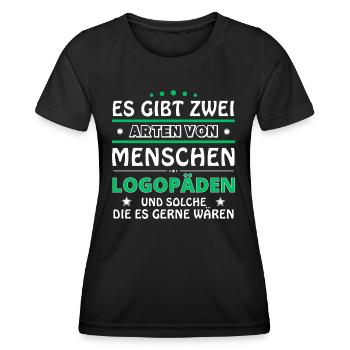 Logopäde Geschenk - zwei Arten von... Design - Frauen Funktions-T-Shirt - Schwarz - Vorne - AI Model Female 172 light (172cm)