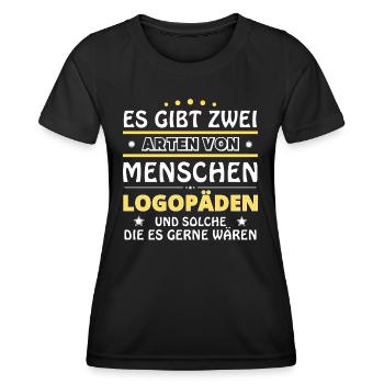 Logopäden Geschenk - zwei Arten von... Design - Frauen Funktions-T-Shirt - Schwarz - Vorne - AI Model Female 172 light (172cm)