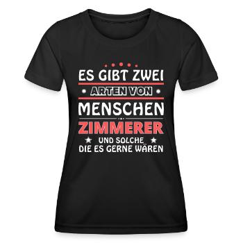 Carpenter's Gift - Two Types of... Design - Women's Functional T-Shirt - black - Front - AI Model Female 172 light (172cm)