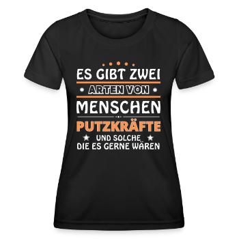 Cleaner Gift - Two Types of... Design - Women's Functional T-Shirt - black - Front - AI Model Female 172 light (172cm)