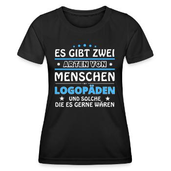 Logopäden Geschenk - zwei Arten von... Design - Frauen Funktions-T-Shirt - Schwarz - Vorne - AI Model Female 172 light (172cm)