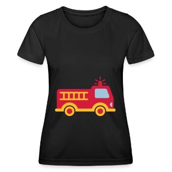 Feuerwehrauto mit Leiter - Frauen Funktions-T-Shirt - Schwarz - Vorne - AI Model Female 172 light (172cm)