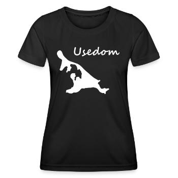 Usedom - Frauen Funktions-T-Shirt - Schwarz - Vorne - AI Model Female 172 light (172cm)