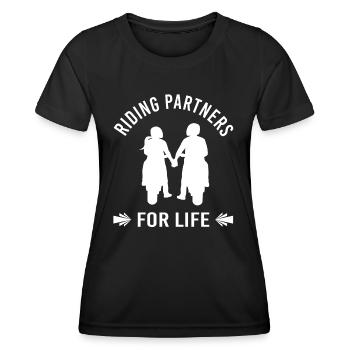 Bikercouple Couple Motorcyclist Couple Biker Love - Women's Functional T-Shirt - black - Front - AI Model Female 172 light (172cm)