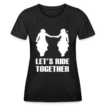 Bikercouple Let's ride together Motorrad Pärchen - Frauen Funktions-T-Shirt - Schwarz - Vorne - AI Model Female 172 light (172cm)