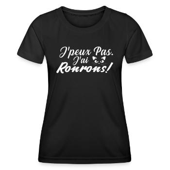 j'peux pas j'ai ronrons - T-shirt sport Femme - noir - Devant - AI Model Female 172 light (172cm)