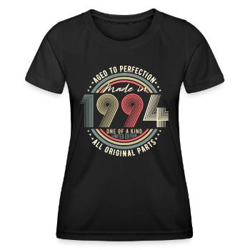 1994 Naissance vintage rétro anniversaire - T-shirt sport Femme - noir - Devant - AI Model Female 172 light (172cm)