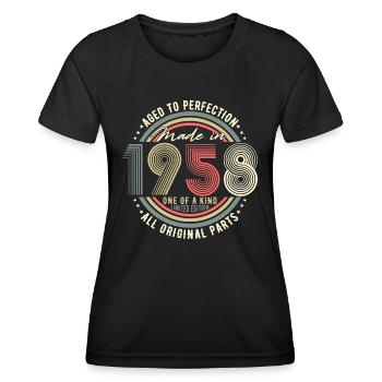 1958 Original vintage vintage retro 50 birthday - Women's Functional T-Shirt - black - Front - AI Model Female 172 light (172cm)