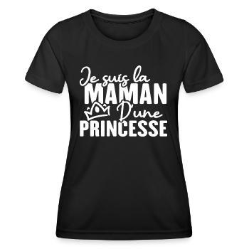 Je suis la maman d une princesse - T-shirt sport Femme - noir - Devant - AI Model Female 172 light (172cm)