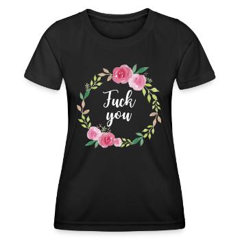 Fuck you - Sarcasmes Provocation Cool - T-shirt sport Femme - noir - Devant - AI Model Female 172 light (172cm)