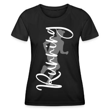 Running Sport Fitness Joggen Jogger Laufen Läufer - Frauen Funktions-T-Shirt - Schwarz - Vorne - AI Model Female 172 light (172cm)