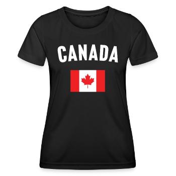 Kanada Flagge - Frauen Funktions-T-Shirt - Schwarz - Vorne - AI Model Female 172 light (172cm)