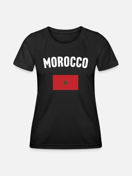 Drapeau du Maroc - T-shirt sport Femme - noir