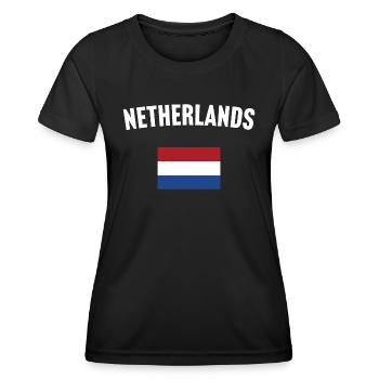 Drapeau néerlandais - T-shirt sport Femme - noir - Devant - AI Model Female 172 light (172cm)