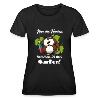 Lustig Sprüche Nur die Harten kommen in den Garten - Frauen Funktions-T-Shirt - Schwarz - Vorne - AI Model Female 172 light (172cm)