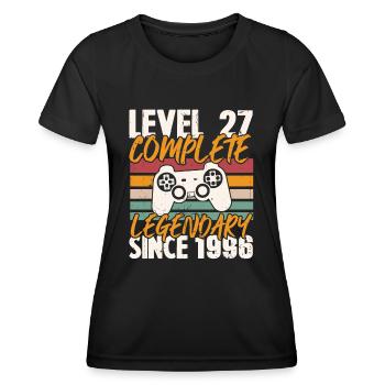 Geburtstagsgeschenk, Level 27 Complete 1996 - Frauen Funktions-T-Shirt - Schwarz - Vorne - AI Model Female 172 light (172cm)