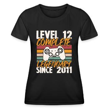 Geburtstagsgeschenk, Level 12 Complete 2011 - Frauen Funktions-T-Shirt - Schwarz - Vorne - AI Model Female 172 light (172cm)