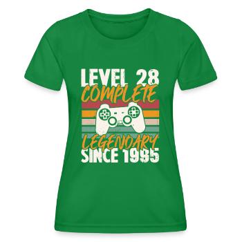 Cadeau d'anniversaire, Niveau 28 complete 1995 - T-shirt sport Femme - vert - Devant - AI Model Female 172 dark (172cm)