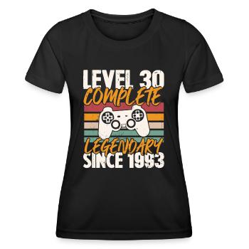 Geburtstagsgeschenk, Level 30 Complete 1993 - Frauen Funktions-T-Shirt - Schwarz - Vorne - AI Model Female 172 light (172cm)
