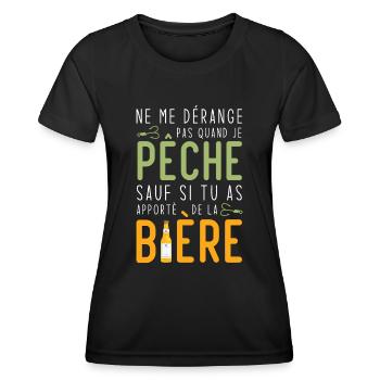 Je pêche sauf si tu as apportè de la bière - T-shirt sport Femme - noir - Devant - AI Model Female 172 light (172cm)