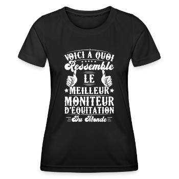Le meilleur moniteur d'équitation du monde - T-shirt sport Femme - noir - Devant - AI Model Female 172 light (172cm)