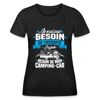 Pas besoin de thérapie, besoin de mon camping-car - T-shirt sport Femme - noir - Devant - AI Model Female 172 light (172cm)