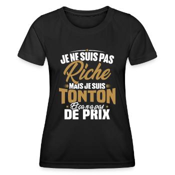 Je ne suis pas riche mais je suis tonton - T-shirt sport Femme - noir - Devant - AI Model Female 172 light (172cm)