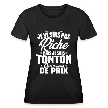 Je ne suis pas riche mais je suis tonton - T-shirt sport Femme - noir - Devant - AI Model Female 172 light (172cm)