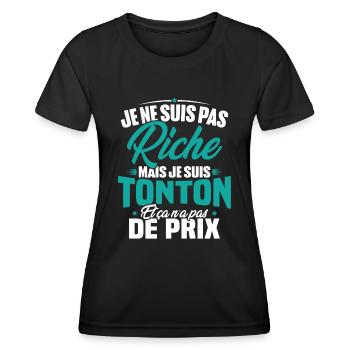 Je ne suis pas riche mais je suis tonton - T-shirt sport Femme - noir - Devant - AI Model Female 172 light (172cm)