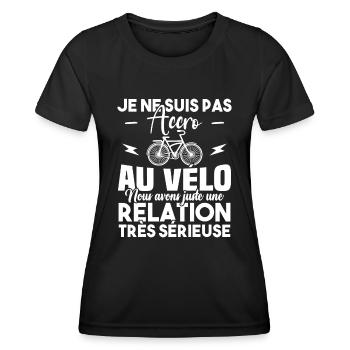 Je ne suis pas accro au vélo - T-shirt sport Femme - noir - Devant - AI Model Female 172 light (172cm)