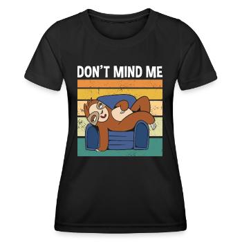 Ne me dérange pas paresseux mignon - T-shirt sport Femme - noir - Devant - AI Model Female 172 light (172cm)