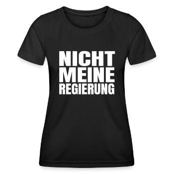 Nicht meine Regierung - Frauen Funktions-T-Shirt - Schwarz - Vorne - AI Model Female 172 light (172cm)