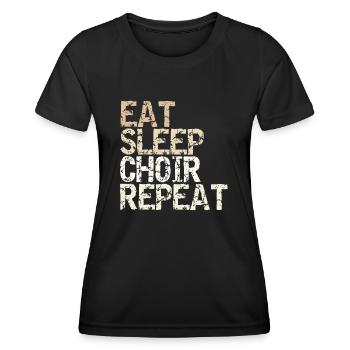 Eat Sleep Choir Répétition Répétition Chorale Chant - T-shirt sport Femme - noir - Devant - AI Model Female 172 light (172cm)